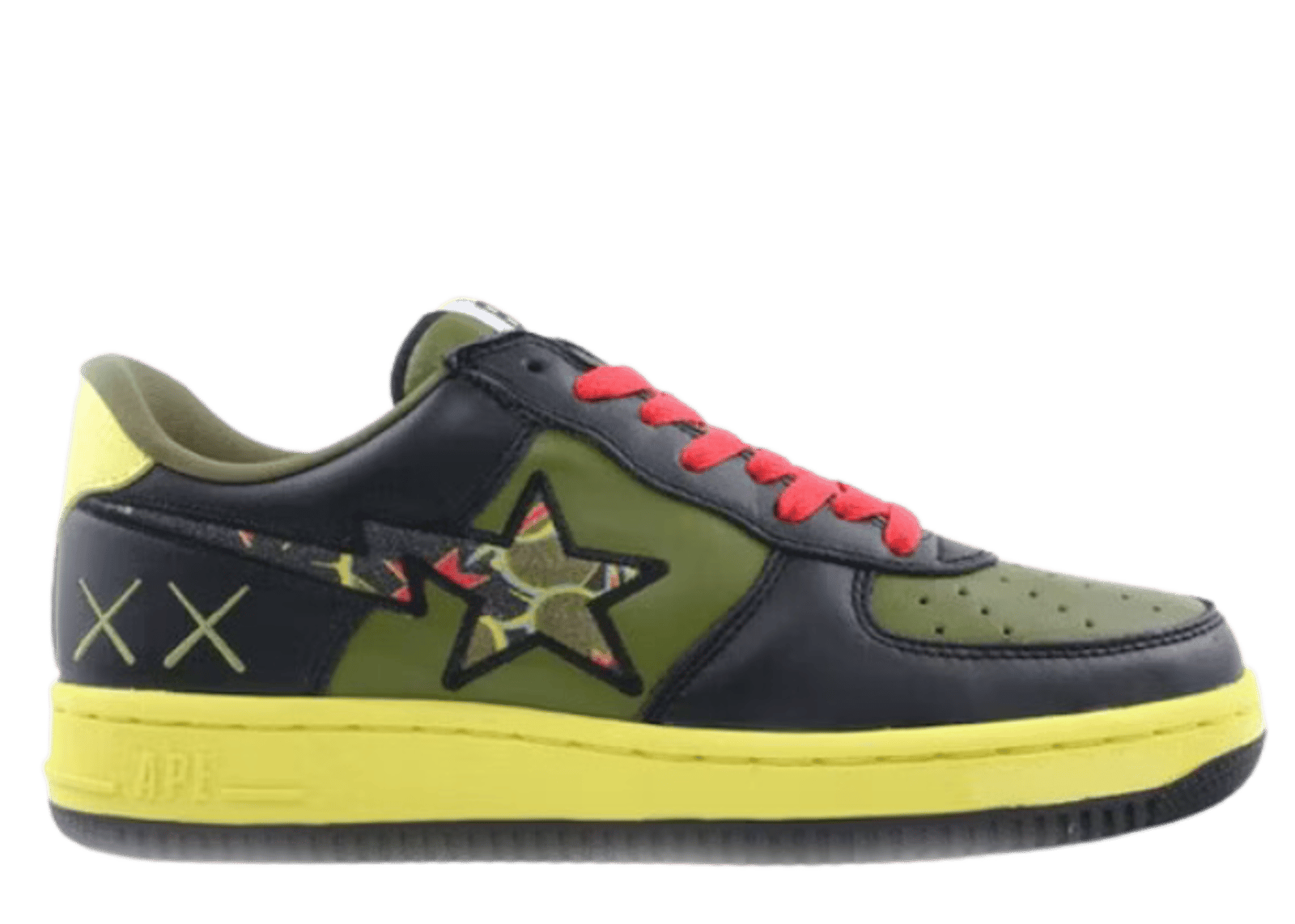 A Bathing Ape Bape Sta Low KAWS Black Olive - FS-001 415